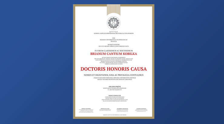 Dyplom Doktora Honoris Causa dla prof. Kobilki